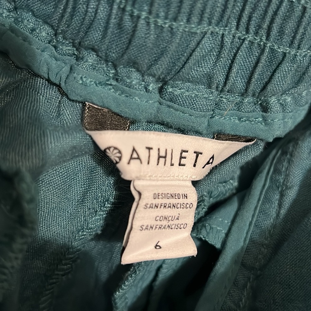 Athleta Size 6 Playa Linen Crop Wide Leg - Picture 10 of 13